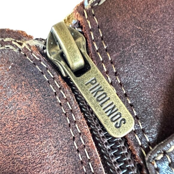 Pikolinos Womens Lyon Leather Ankle Boots Brown Laser Cut Strap Size 38 7.5 - Picture 13 of 15